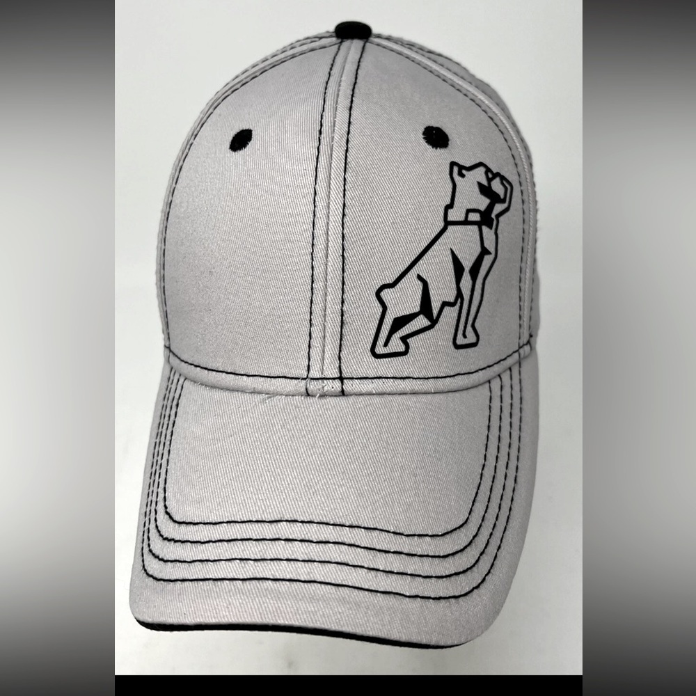 MACK Trucks Baseball Hat Cap White Snapback Black Pin Stripes Dog Logo Licensed
